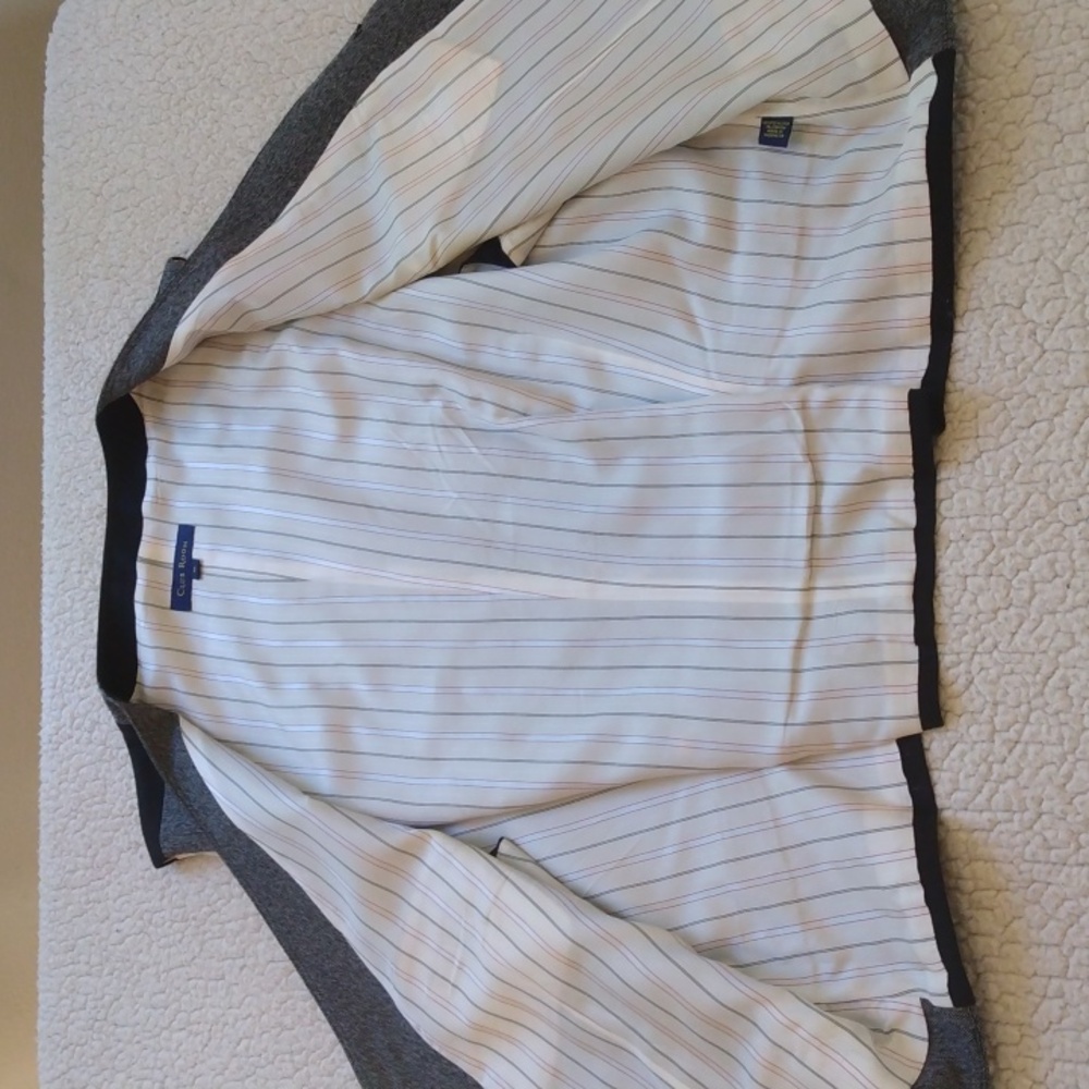 Like New Club Room XL Black/White Herringbone Adjustable Vest - Picture 7 of 11